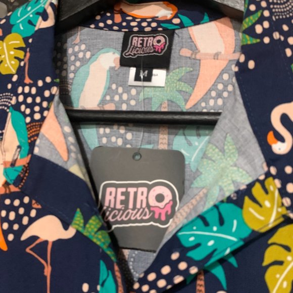 Tropical Birds Vintage Pinup Retro Jumpsuit by Retrolicious - Picture 5 of 5